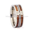 Crystal Silber Titan und Holz Ringe, Holz Titan Man Ring